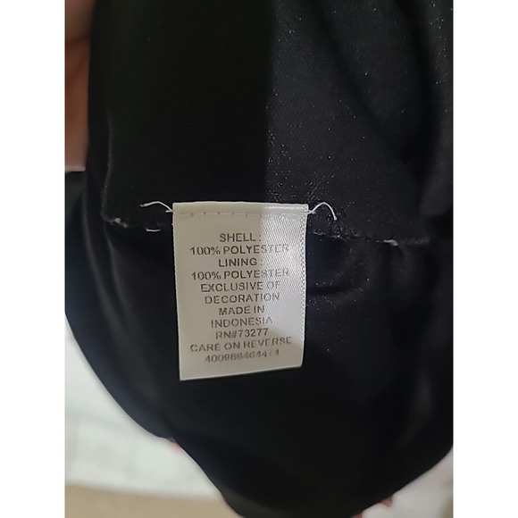 ELLE Black Floral Print Pleated Beach Vacation Cruise Midi Dress Womans Large - Picture 6 of 6